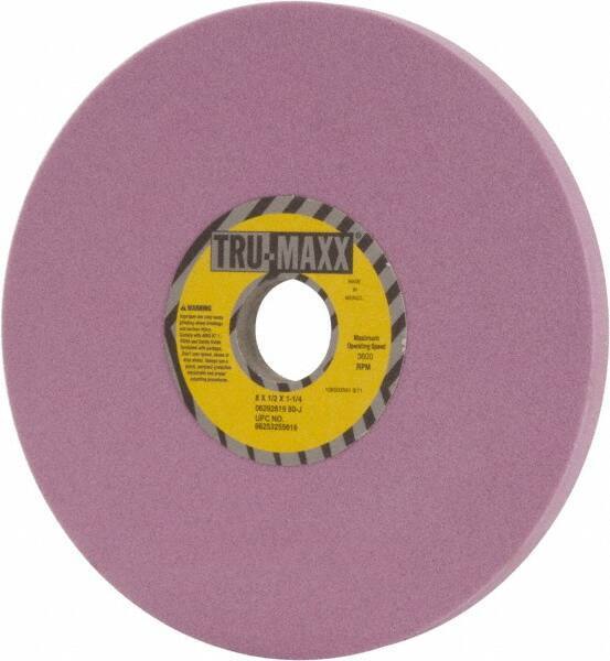 Tru-Maxx - 8" Diam x 1-1/4" Hole x 1/2" Thick, J Hardness, 80 Grit Surface Grinding Wheel - Aluminum Oxide, Type 1, Medium Grade, 3,600 Max RPM, Vitrified Bond, No Recess - All Tool & Supply