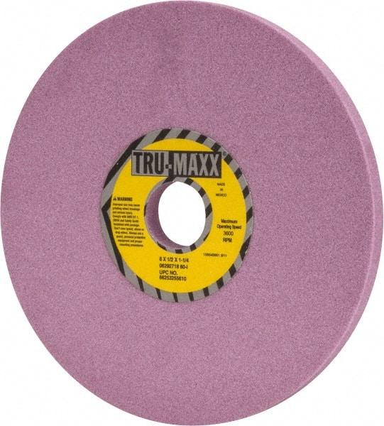 Tru-Maxx - 8" Diam x 1-1/4" Hole x 1/2" Thick, I Hardness, 60 Grit Surface Grinding Wheel - Aluminum Oxide, Type 1, Medium Grade, 3,600 Max RPM, Vitrified Bond, No Recess - All Tool & Supply