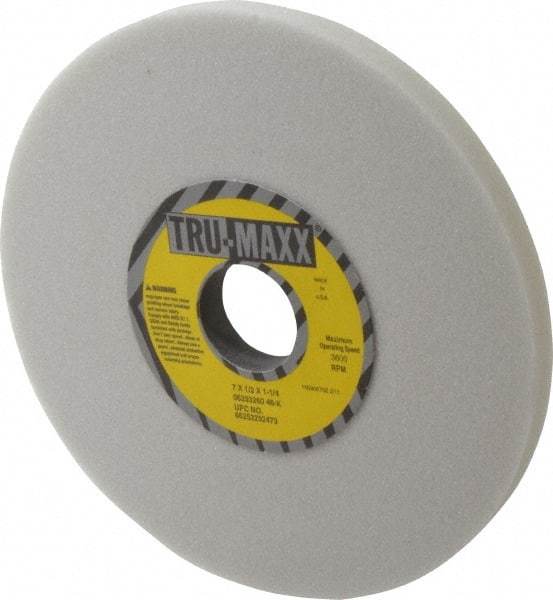 Tru-Maxx - 7" Diam x 1-1/4" Hole x 1/2" Thick, K Hardness, 46 Grit Surface Grinding Wheel - Aluminum Oxide, Type 1, Coarse Grade, 3,600 Max RPM, Vitrified Bond, No Recess - All Tool & Supply