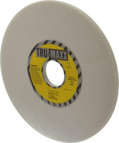 Tru-Maxx - 7" Diam x 1-1/4" Hole x 1/4" Thick, J Hardness, 60 Grit Surface Grinding Wheel - Aluminum Oxide, Type 1, Medium Grade, 3,600 Max RPM, Vitrified Bond, No Recess - All Tool & Supply