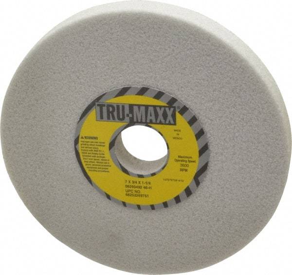 Tru-Maxx - 7" Diam x 1-1/4" Hole x 3/4" Thick, H Hardness, 46 Grit Surface Grinding Wheel - Aluminum Oxide, Type 1, Coarse Grade, 3,600 Max RPM, Vitrified Bond, No Recess - All Tool & Supply