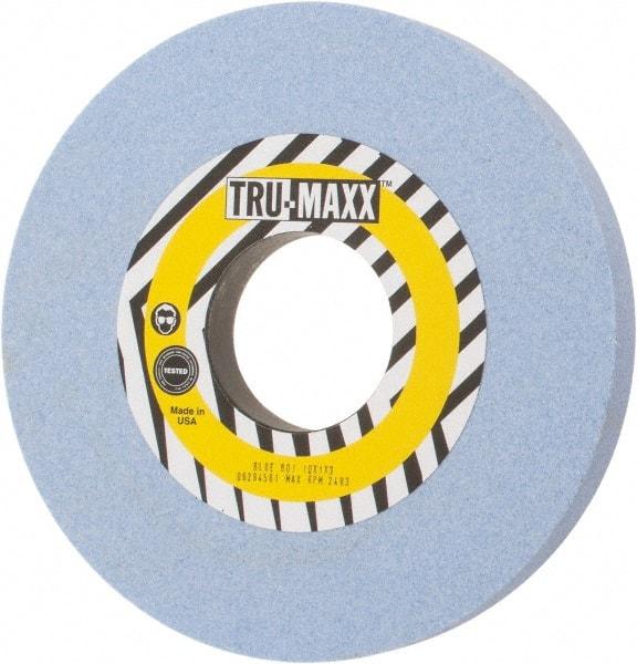 Tru-Maxx - 10" Diam x 3" Hole x 1" Thick, J Hardness, 60 Grit Surface Grinding Wheel - Ceramic, Type 1, Medium Grade, 2,483 Max RPM, Vitrified Bond, No Recess - All Tool & Supply