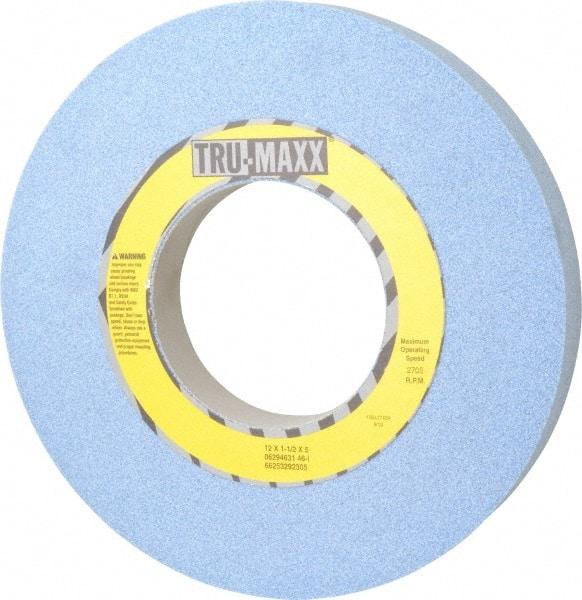 Tru-Maxx - 12" Diam x 5" Hole x 1-1/2" Thick, I Hardness, 46 Grit Surface Grinding Wheel - Ceramic, Type 1, Coarse Grade, 2,705 Max RPM, Vitrified Bond, No Recess - All Tool & Supply