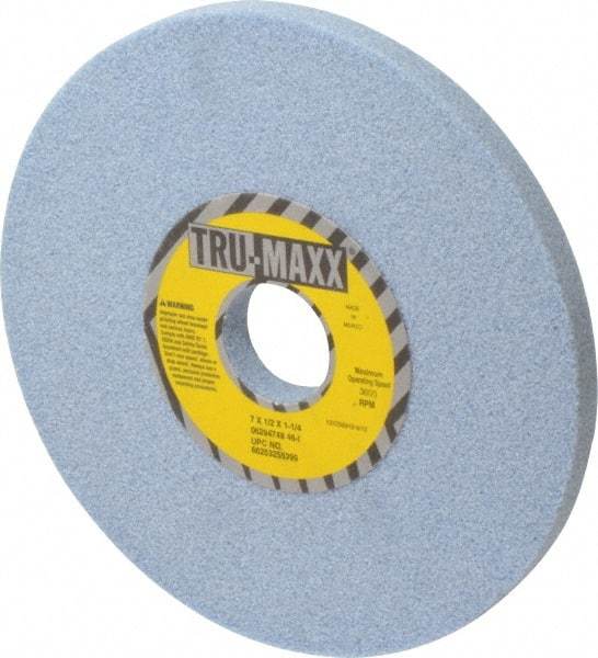 Tru-Maxx - 7" Diam x 1-1/4" Hole x 1/2" Thick, I Hardness, 46 Grit Surface Grinding Wheel - Ceramic, Type 1, Coarse Grade, 3,600 Max RPM, Vitrified Bond, No Recess - All Tool & Supply