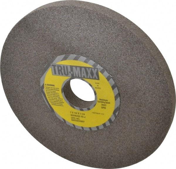 Tru-Maxx - 7" Diam x 1-1/4" Hole x 1/2" Thick, J Hardness, 60 Grit Surface Grinding Wheel - Aluminum Oxide, Type 1, Medium Grade, 3,600 Max RPM, Vitrified Bond, No Recess - All Tool & Supply