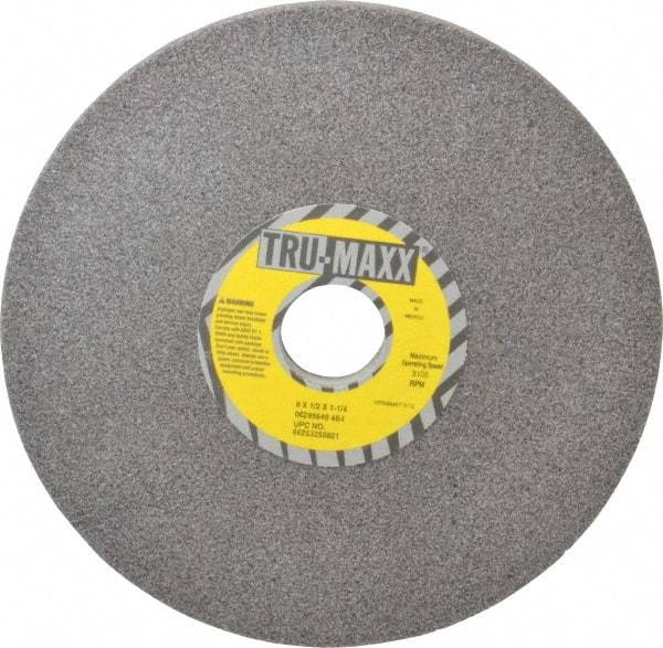 Tru-Maxx - 8" Diam x 1-1/4" Hole x 1/2" Thick, I Hardness, 46 Grit Surface Grinding Wheel - Aluminum Oxide, Type 1, Coarse Grade, 3,105 Max RPM, Vitrified Bond, No Recess - All Tool & Supply