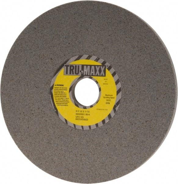 Tru-Maxx - 8" Diam x 1-1/4" Hole x 1/2" Thick, H Hardness, 80 Grit Surface Grinding Wheel - Aluminum Oxide, Type 1, Medium Grade, 3,600 Max RPM, Vitrified Bond, No Recess - All Tool & Supply