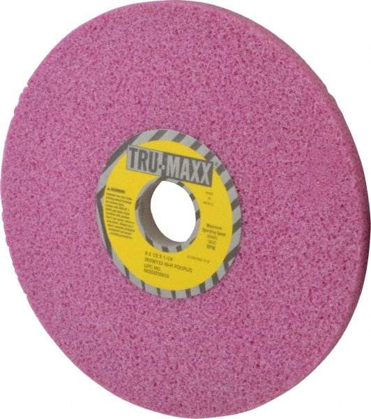 Tru-Maxx - 8" Diam x 1-1/4" Hole x 1/2" Thick, H Hardness, 46 Grit Surface Grinding Wheel - Aluminum Oxide, Type 1, Coarse Grade, 3,600 Max RPM, Vitrified Bond, No Recess - All Tool & Supply