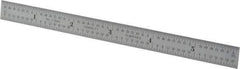 Starrett - 6" Long, 1/64, 1/32, 1/16, 1/8" Graduation, Flexible Steel Rule - 4R Graduation Style, 1/2" Wide, Silver, Satin Chrome Finish - All Tool & Supply