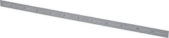 Starrett - 12" Long, 1/64, 1/32, 1/16, 1/8" Graduation, Flexible Steel Rule - 4R Graduation Style, 1/2" Wide, Silver, Satin Chrome Finish - All Tool & Supply