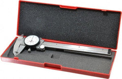 Starrett - 0" to 6" Range, 0.001" Graduation, 0.1" per Revolution, Dial Caliper - White Face, 1-1/2" Jaw Length, Accurate to 0.0010" - All Tool & Supply