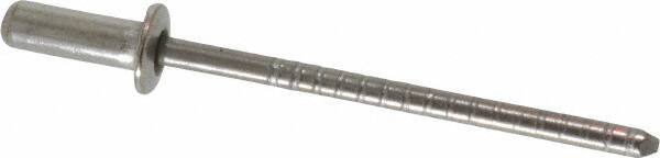 RivetKing - Size 43 Dome Head Stainless Steel Closed End Sealing Blind Rivet - Stainless Steel Mandrel, 0.126" to 0.187" Grip, 1/4" Head Diam, 0.129" to 0.133" Hole Diam, 0.422" Length Under Head, 1/8" Body Diam - All Tool & Supply