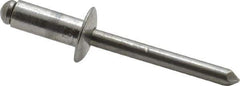 RivetKing - Size 86 Dome Head Aluminum Open End Blind Rivet - Aluminum Mandrel, 0.251" to 3/8" Grip, 1/2" Head Diam, 0.257" to 0.261" Hole Diam, 5/8" Length Under Head, 1/4" Body Diam - All Tool & Supply