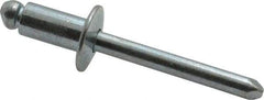 RivetKing - Size 84 Dome Head Steel Open End Blind Rivet - Steel Mandrel, 0.02" to 1/4" Grip, 1/2" Head Diam, 0.257" to 0.261" Hole Diam, 1/2" Length Under Head, 1/4" Body Diam - All Tool & Supply