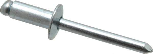 RivetKing - Size 86 Dome Head Steel Open End Blind Rivet - Steel Mandrel, 0.251" to 3/8" Grip, 1/2" Head Diam, 0.257" to 0.261" Hole Diam, 5/8" Length Under Head, 1/4" Body Diam - All Tool & Supply