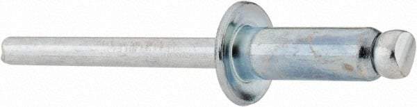 RivetKing - Size 88 Dome Head Steel Open End Blind Rivet - Steel Mandrel, 0.376" to 1/2" Grip, 1/2" Head Diam, 0.257" to 0.261" Hole Diam, 3/4" Length Under Head, 1/4" Body Diam - All Tool & Supply