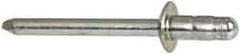 RivetKing - Size 63-64 Dome Head Steel Multi Grip Blind Rivet - Steel Mandrel, 0.156" to 1/4" Grip, 3/8" Head Diam, 0.192" to 0.196" Hole Diam, 0.512" Length Under Head, 3/16" Body Diam - All Tool & Supply