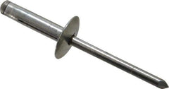 RivetKing - Size 0625 Large Flange Head Aluminum Tri Folding Blind Rivet - Aluminum Mandrel, 0.04" to 0.354" Grip, 0.55" Head Diam, 0.196" to 0.209" Hole Diam, 0.92" Length Under Head, 3/16" Body Diam - All Tool & Supply