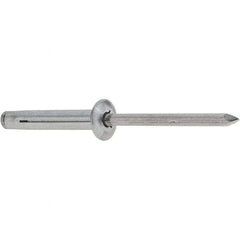 RivetKing - Size 0640 Dome Head Aluminum Tri Folding Blind Rivet - Aluminum Mandrel, 0.157" to 5/8" Grip, 0.386" Head Diam, 0.196" to 0.209" Hole Diam, 1.2" Length Under Head, 3/16" Body Diam - All Tool & Supply