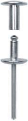 RivetKing - Size 8-34 Dome Head Steel Flush on Both Sides Blind Rivet - Steel Mandrel, 1-7/8" to 2-1/8" Grip, 5/8" Head Diam, 0.255" Min Hole Diam, 1.82" Length Under Head, 1/4" Body Diam - All Tool & Supply