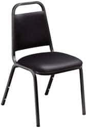 NPS - Vinyl Black Stacking Chair - Black Frame, 17-1/4 Inch Wide x 20 Inch Deep x 33 Inch High - All Tool & Supply