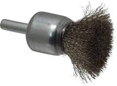 Anderson - 3/4" Brush Diam, Crimped, End Brush - 1/4" Diam Shank, 22,000 Max RPM - All Tool & Supply