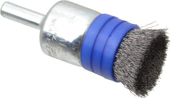 Anderson - 3/4" Brush Diam, Crimped, Flared End Brush - 1/4" Diam Shank, 20,000 Max RPM - All Tool & Supply