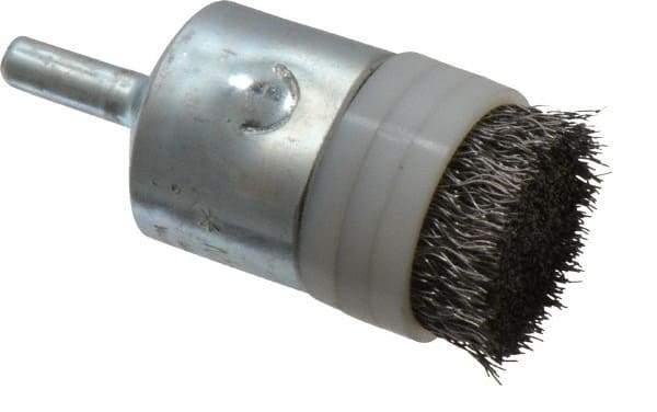 Anderson - 1" Brush Diam, Crimped, Flared End Brush - 1/4" Diam Shank, 10,000 Max RPM - All Tool & Supply