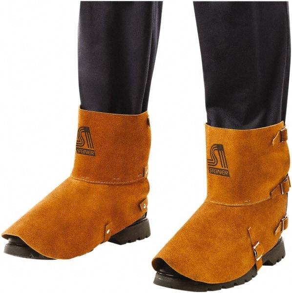 Steiner - Men's 7 General Purpose Spats - 5" High, Plain Toe, Leather Upper, Brown, Adjustable Leather Strap - All Tool & Supply