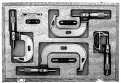 Fowler - 0 to 4" Range, 4 Piece Mechanical Outside Micrometer Set - 0.0001" Graduation, 0.00005 (0 to 1), 0.0001 (1 to 4)" Accuracy, Ratchet Stop Thimble, Carbide Tipped Face - All Tool & Supply