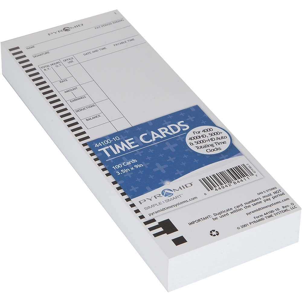 Pyramid - Time Cards & Time Clock Accessories Type: Weekly/Bi-Weekly/Twice Monthly Time Cards For Use With: PTI - M-4000 Time Recorder - All Tool & Supply