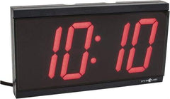 PTI - 4 Inch Diameter, White Face, Digital Wall Clock - LED Display, Black Case, Runs on 115 VAC - All Tool & Supply