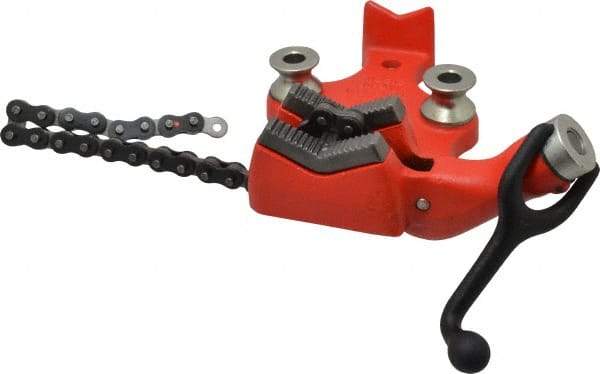 Ridgid - 1/8 to 4" Pipe Capacity, Manual Chain Vise - Bolt Down, Cast Iron, Model Number BC410 - All Tool & Supply