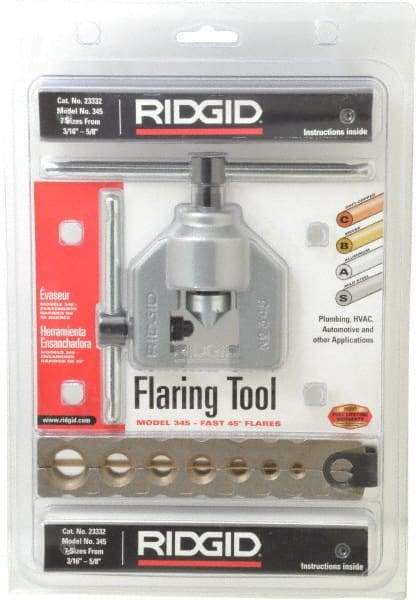 Ridgid - 3/16 to 5/8" Pipe Capacity, Flaring Tools & Tube Expanders - All Tool & Supply