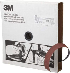 3M - 1-1/2" x 50 Yd 80 Grit Aluminum Oxide Cloth Roll - Medium Grade, J Weighted Backing - All Tool & Supply