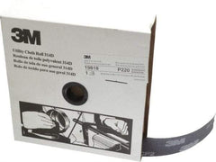 3M - 2" x 50 Yd 220 Grit Aluminum Oxide Cloth Roll - Very Fine Grade, J Weighted Backing - All Tool & Supply