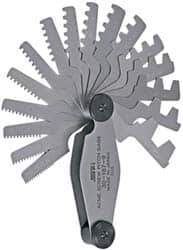 SPI - 16 Leaf, 1 to 12 TPI Range, Stainless Steel Screw Pitch Gage - 29° Thread Angle - All Tool & Supply