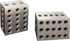 Value Collection - 0.0003 Squareness Per Inch, Hardened Steel, 2-3-4 Block with 23 Hole Setup Block - 0.0001 to 0.0007 Inch Overall Tolerance, 3/8 - 16 Inch Tapped Hole Size, 56-60 HRC Hardness, Sold As Matched Pair - All Tool & Supply