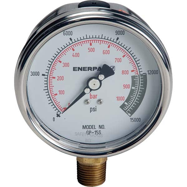 Enerpac - Hydraulic Pressure Gages & Adapters Type: Dry Gauge Pressure Rating: 15000 - All Tool & Supply