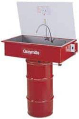 Graymills - Drum Mount Solvent-Based Parts Washer - 10 Gal Max Operating Capacity, Steel Tank, 65" High x 32" Long x 18" Wide, 115 Input Volts - All Tool & Supply