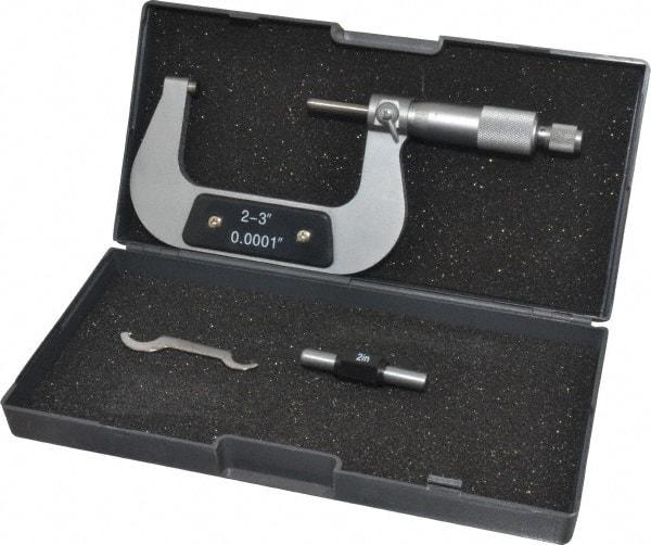 Value Collection - 2 to 3" Range, 0.0001" Graduation, Mechanical Outside Micrometer - Ratchet Stop Thimble - All Tool & Supply