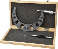 Value Collection - 5 to 6" Range, 0.0001" Graduation, Mechanical Outside Micrometer - Ratchet Stop Thimble - All Tool & Supply