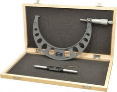 Value Collection - 6 to 7" Range, 0.0001" Graduation, Mechanical Outside Micrometer - Ratchet Stop Thimble - All Tool & Supply