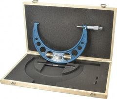 Value Collection - 7 to 8" Range, 0.0001" Graduation, Mechanical Outside Micrometer - Ratchet Stop Thimble - All Tool & Supply