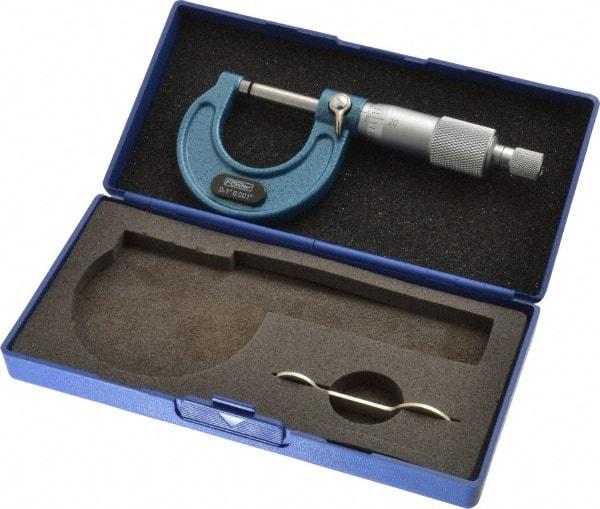 Fowler - 0 to 1" Range, 0.001" Graduation, Mechanical Outside Micrometer - Ratchet Stop Thimble, Accurate to 0.0001" - All Tool & Supply