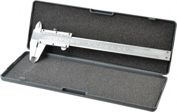 Value Collection - 0 to 6" Carbon Steel Vernier Caliper - 0.05mm Graduation, 1.5748" Jaw Depth, 0.0012" Accuracy, Includes Depth, Inside Diameter, Outside Diameter, Step - All Tool & Supply