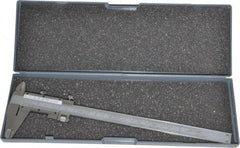 Value Collection - 0 to 8" Stainless Steel Vernier Caliper - 0.02mm Graduation, 1.9685" Jaw Depth, 0.0012" Accuracy, Includes Depth, Inside Diameter, Outside Diameter, Step - All Tool & Supply