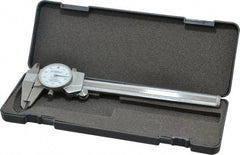 Fowler - 0" to 6" Range, 0.001" Graduation, 0.1" per Revolution, Dial Caliper - White Face, 1.6" Jaw Length - All Tool & Supply