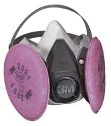 3M - Size S, P100 NIOSH Filter Rating, Thermoplastic Elastomer, Half Mask Facepiece Respirator Assembly - Protection from Oil and Non-Oil Based Particles, 4 Point Suspension - All Tool & Supply