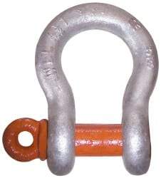 CM - 3/8" Nominal Chain Size, 2 Ton Alloy Steel Screw Anchor Shackle - 17/32" Diam, 7/16" Pin Diam, 21/32" Wide Inside Jaw, 15/16" Inside Width - All Tool & Supply